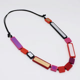 Sylca LS24N51P Pink Sloan Rectangles Statement Necklace