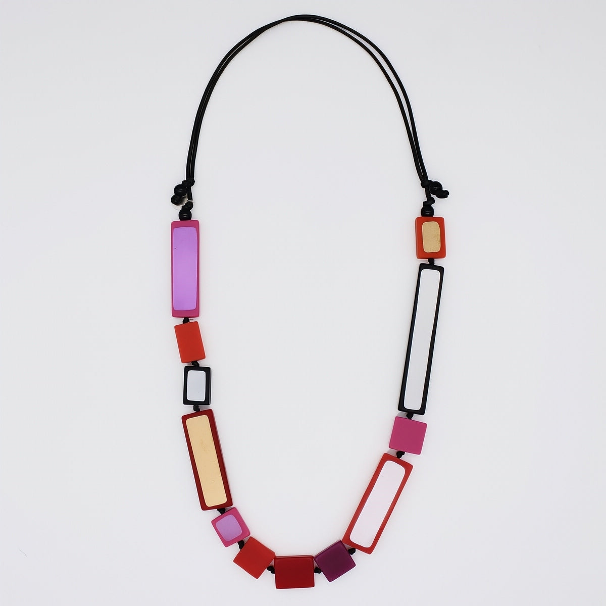 Sylca LS24N51P Pink Sloan Rectangles Statement Necklace