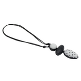 Sylca LS24N59BK BLACK Silver and Black Midori Polka Dot Statement Pendant