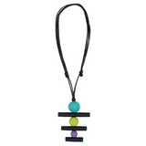 Sylca LS25N24TQ Turquoise Linear Layers Pendant Necklace