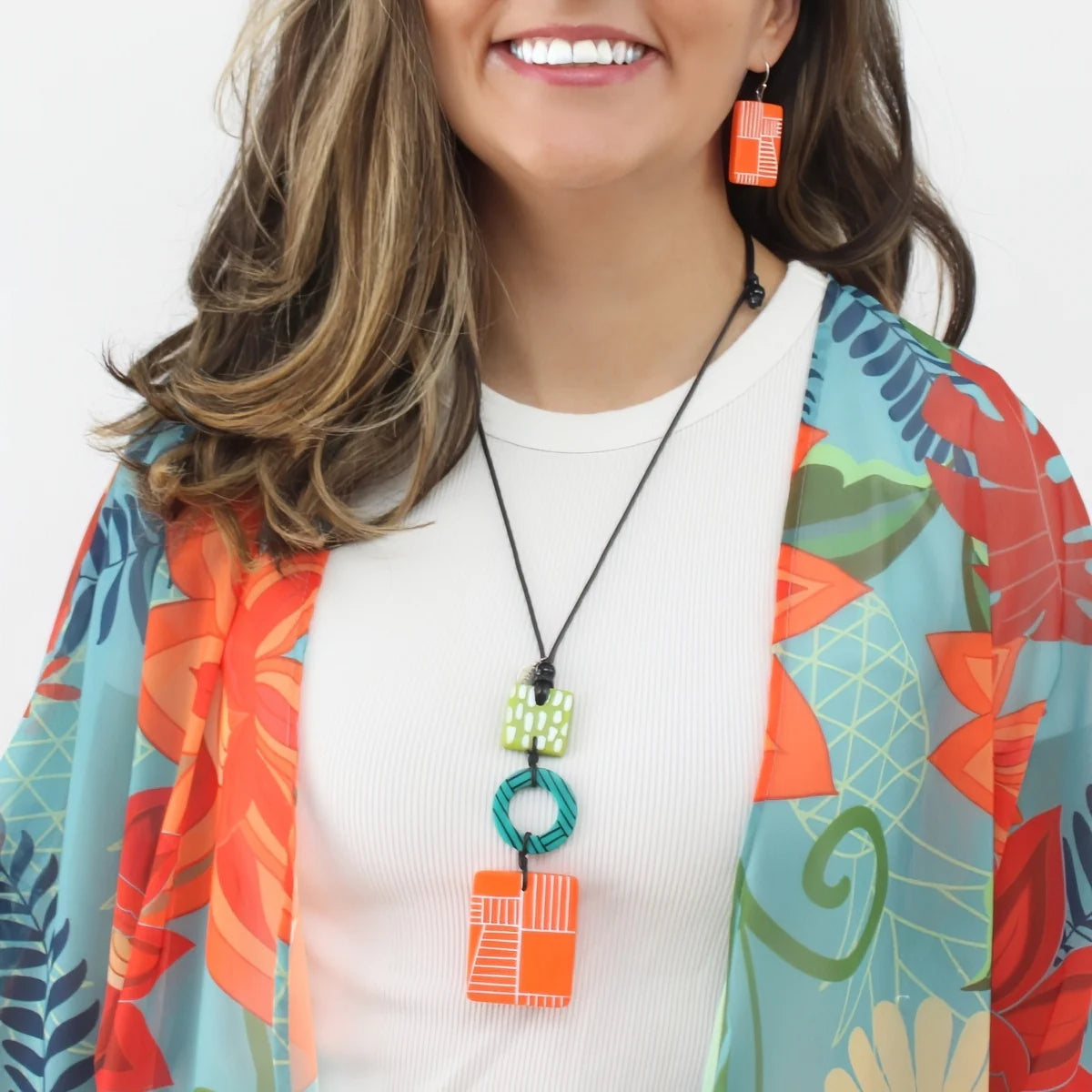 Sylca LS25N31OR ORANGE Geovibe Pendant Necklace