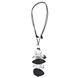 Sylca LS25N33BK BLACK StoneStack Statement Pendant Necklace