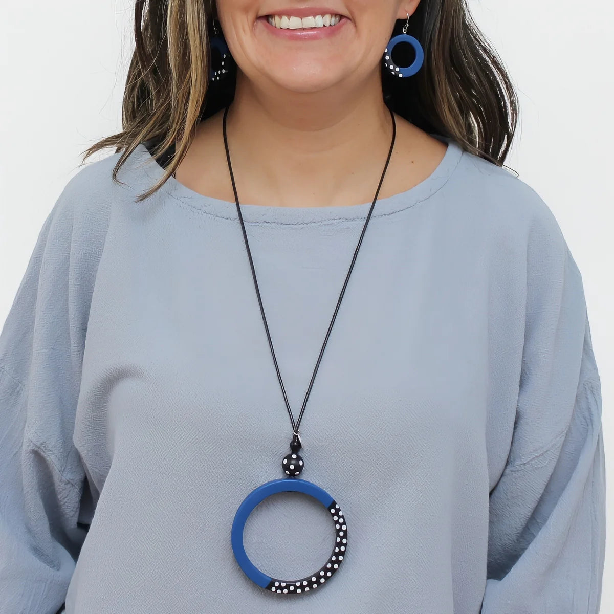 Sylca LS25N35BU BLUE Inez Pendant Necklace