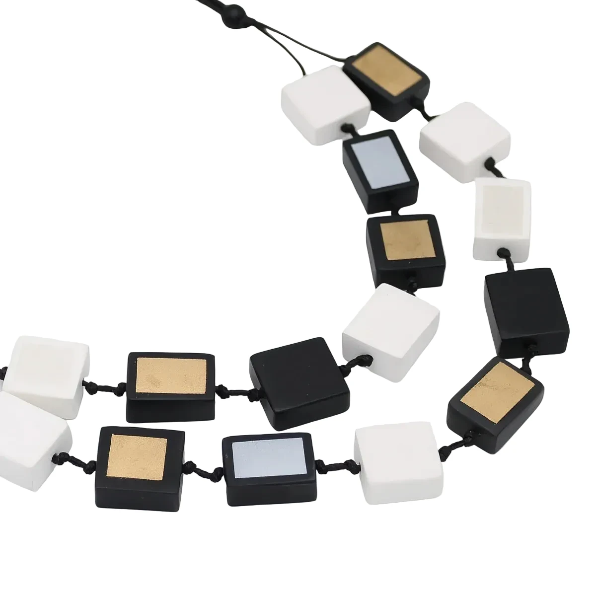 Sylca LS25N43BK Black Mira Verde Double Necklace