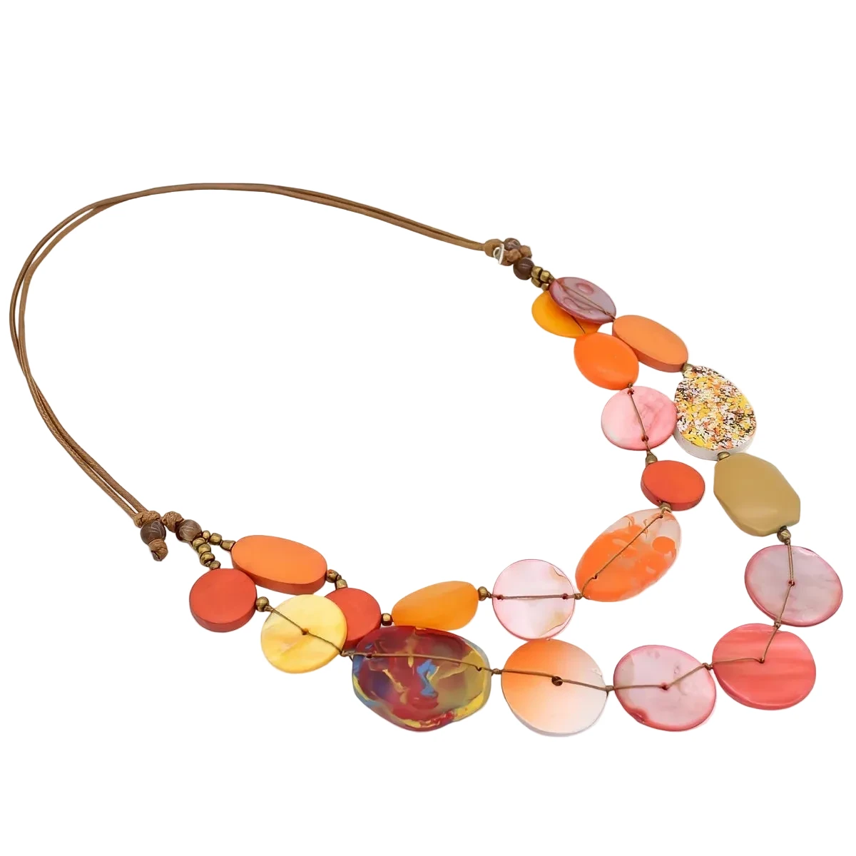 Sylca LS26N05OR Orange Island Nomad Dual Strand Necklace