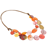 Sylca LS26N05OR Orange Island Nomad Dual Strand Necklace