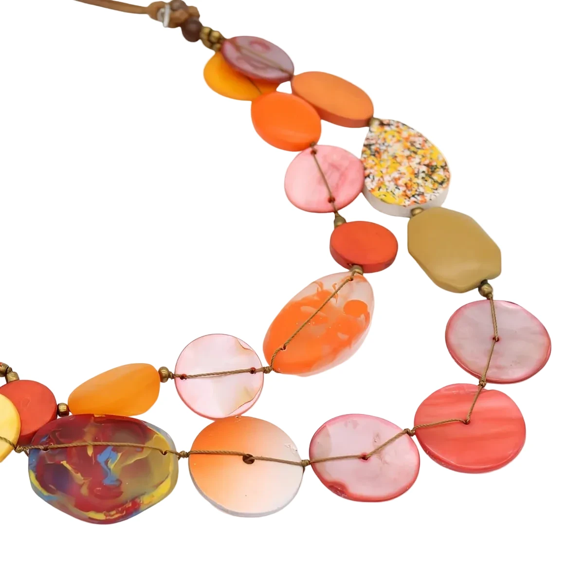 Sylca LS26N05OR Orange Island Nomad Dual Strand Necklace