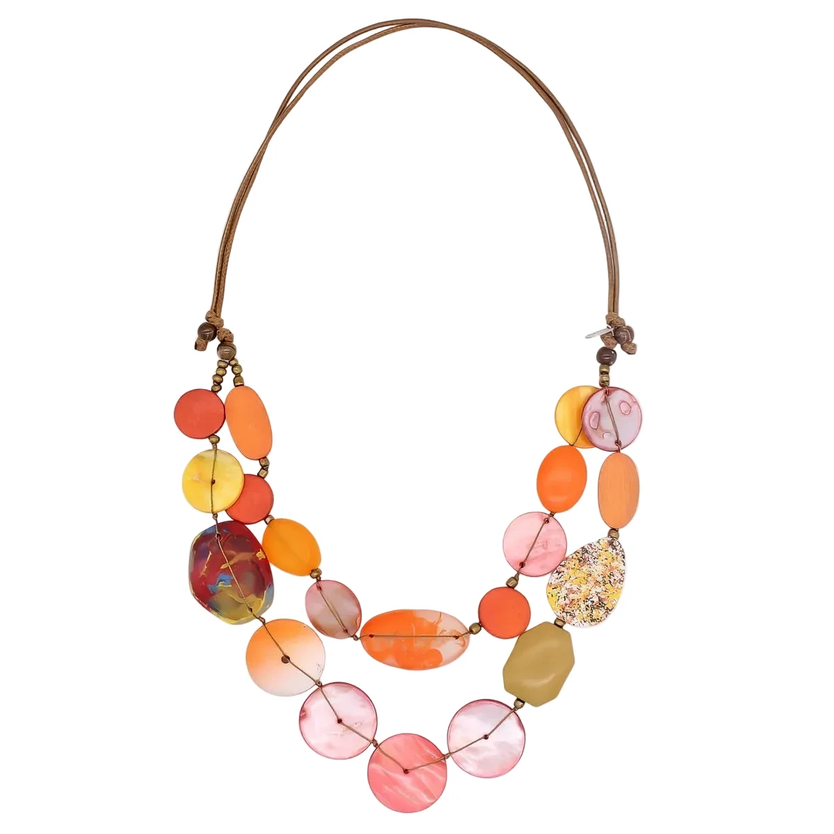 Sylca LS26N05OR Orange Island Nomad Dual Strand Necklace