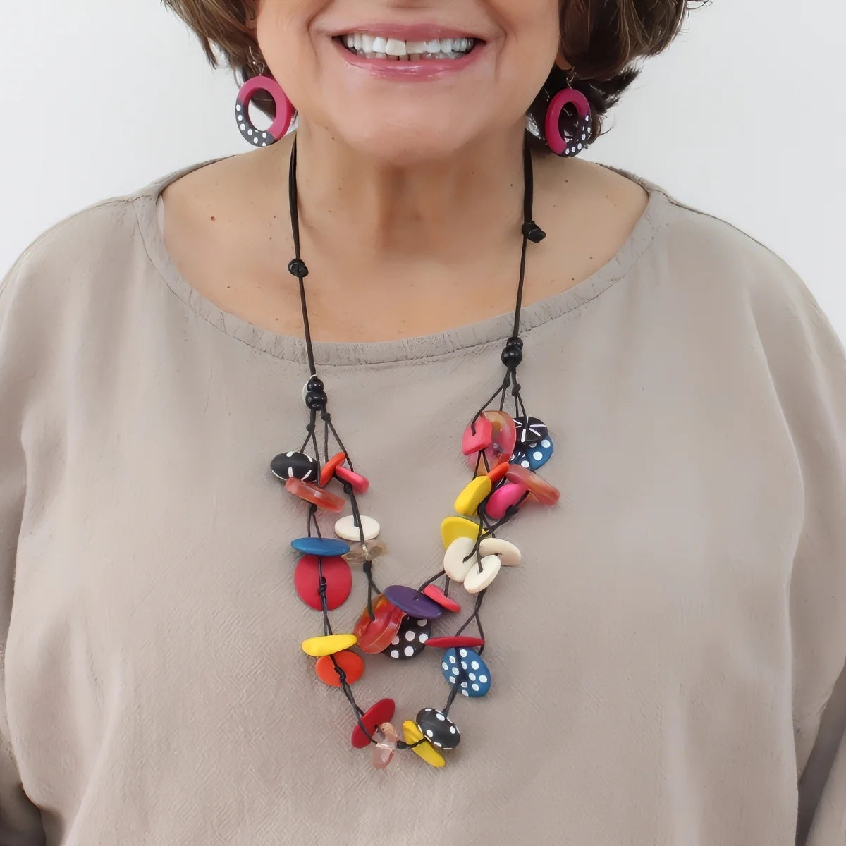 Sylca LS26N07MU Colorburst Confetti Layers Necklace