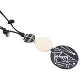 Sylca LS26N16BK Ebony and Ivory Noir Pendant Necklace