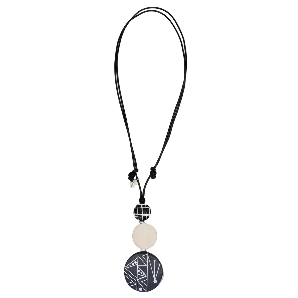 Sylca LS26N16BK Ebony and Ivory Noir Pendant Necklace