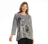 Jess & Jane M12-2280MA MID ALLURE Mineral Washed Cotton Slub Patch Pockets Tunic Top