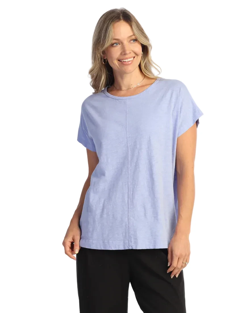 Jess & Jane M137LI LILAC Garment Dyed 100% Cotton Center Seam Boxy Dolman Top