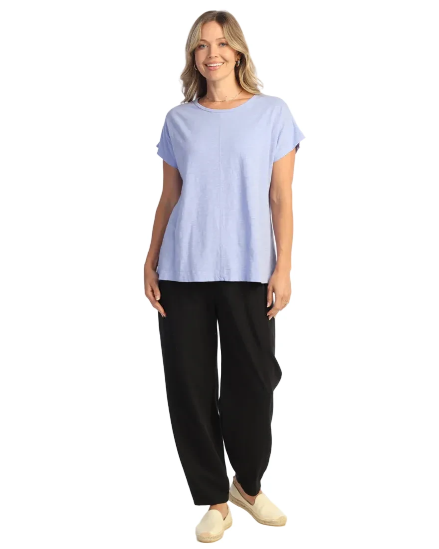 Jess & Jane M137LI LILAC Garment Dyed 100% Cotton Center Seam Boxy Dolman Top