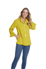 Multiples 34410JMC Citron Button Front Flounce Sleeve Jacket With Pockets