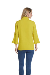 Multiples 34410JMC Citron Button Front Flounce Sleeve Jacket With Pockets