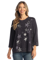 Jess & Jane M51-2165VI Violet STARLA Mineral Washed French Terry Top