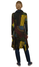 Moonlight MD6014KW KIWI Mix Pattern Dress With Removable Cowl