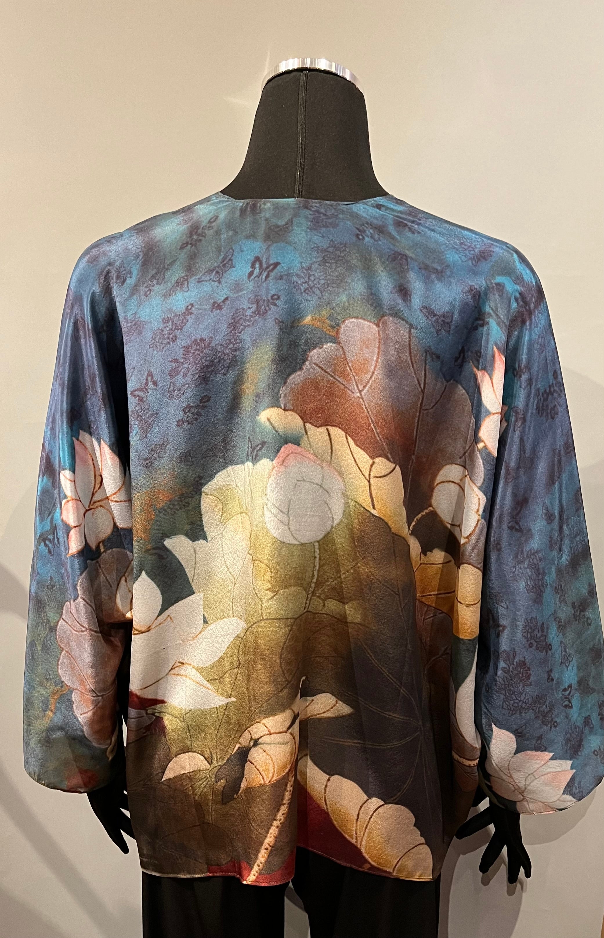 Cocoon House 853840 MEDITATION 100% Silk One Size Short Kimono Jacket