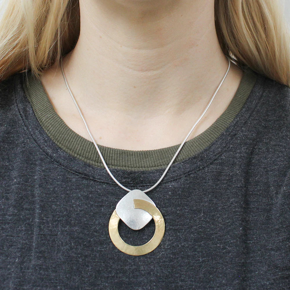 Marjorie Baer N0968D 16" Large Ring with Rounded Square Necklace