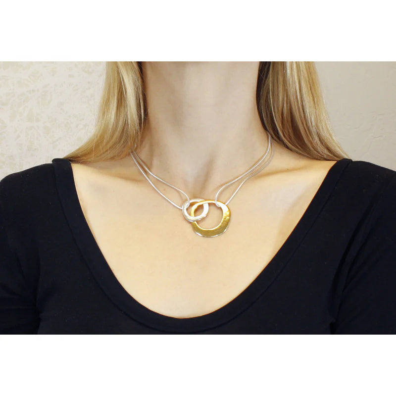 Marjorie Baer N3128D 16" Interlocking Rings Necklace
