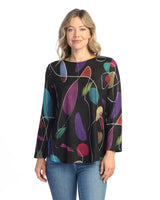 Jess & Jane NB21984 Frolic French Brush Knit Long Sleeve Tunic Top