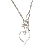 Chanour NN3553 Handmade Big Heart Crystal Pewter Necklace
