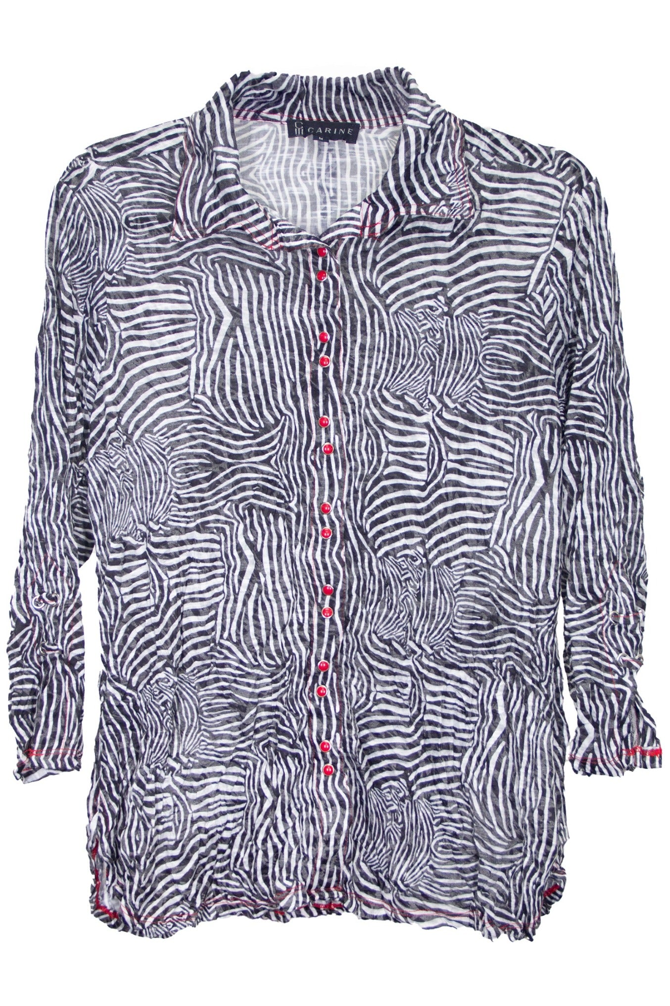 Carine BC26749 NOIR CURRENT Burnout Crinkle Sabrina Shirt
