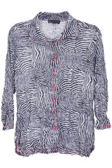 Carine BC26749 NOIR CURRENT Burnout Crinkle Sabrina Shirt