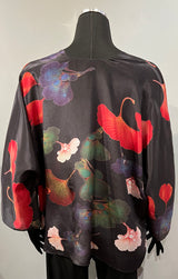 Cocoon House 853844 NOIR 100% Silk One Size Short Kimono Jacket