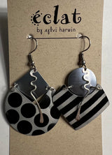 éclat by Sylvi Harwin PR4BS Black Silver Anodized Aluminum Earrings