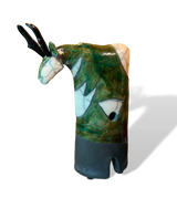 Alan Potter PHANT Pronghorn Antelope Hand Made Raku Pottery Sculpture