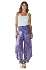 Windhorse Trading NP168PU PURPLE 100% Cotton Tie Dye Stitched Pant