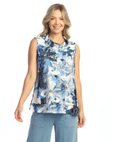 Jess & Jane QT11920 CAROLINA Quill Texture Sleeveless Top With Cowl Neck