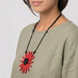 Sylca BP23N13RD RED Amaya Flower Statement Necklace