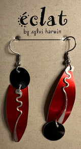 éclat by Sylvi Harwin RT4RB Red Black Anodized Aluminum Earrings