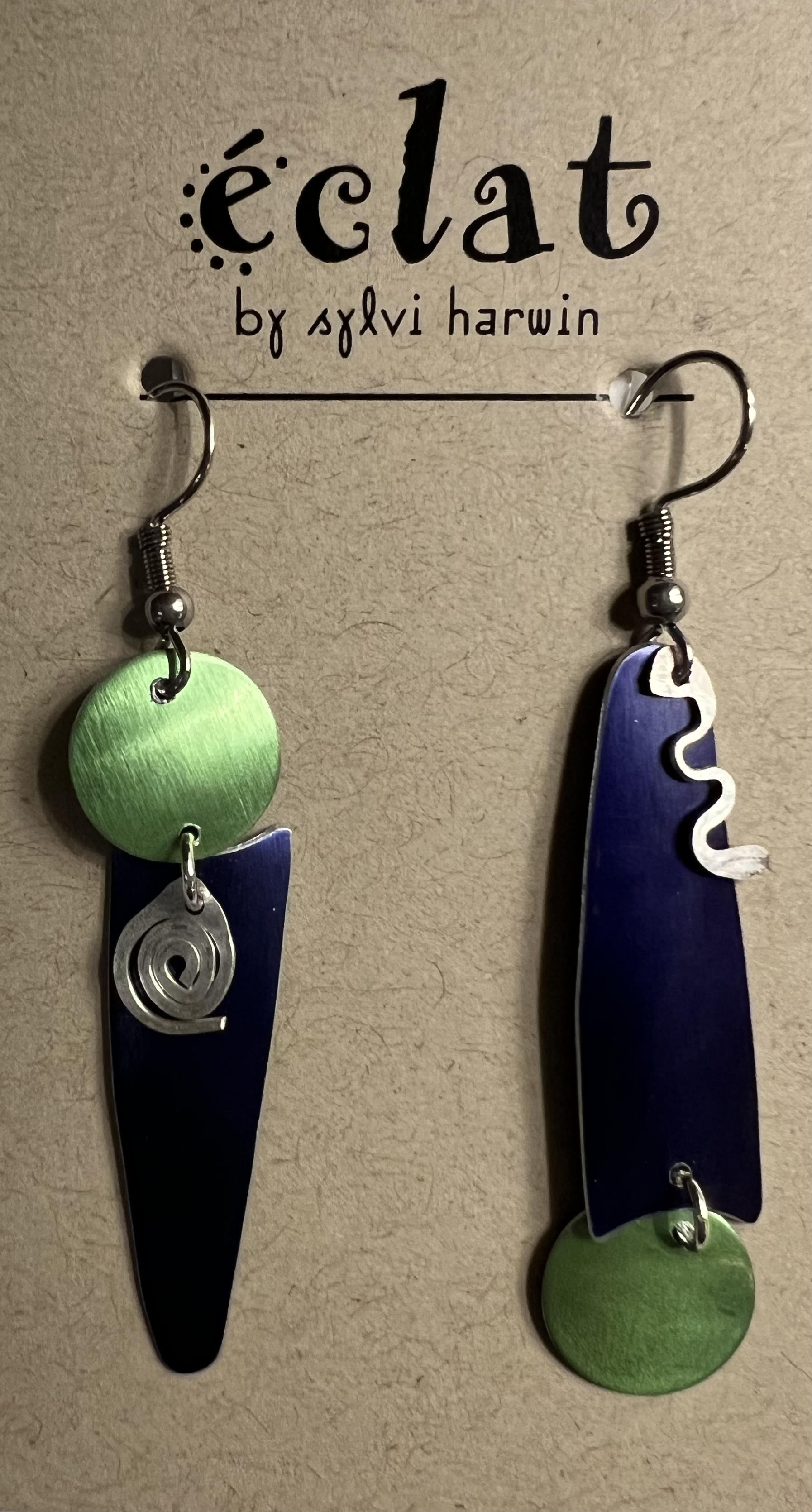 éclat by Sylvi Harwin RT7 Navy Lime Anodized Aluminum Earrings