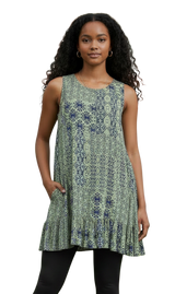 Windhorse Trading SD112GN GREEN Boho Tunic