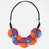 Sylca SD25N13O Orange Geometric Design Statement Necklace