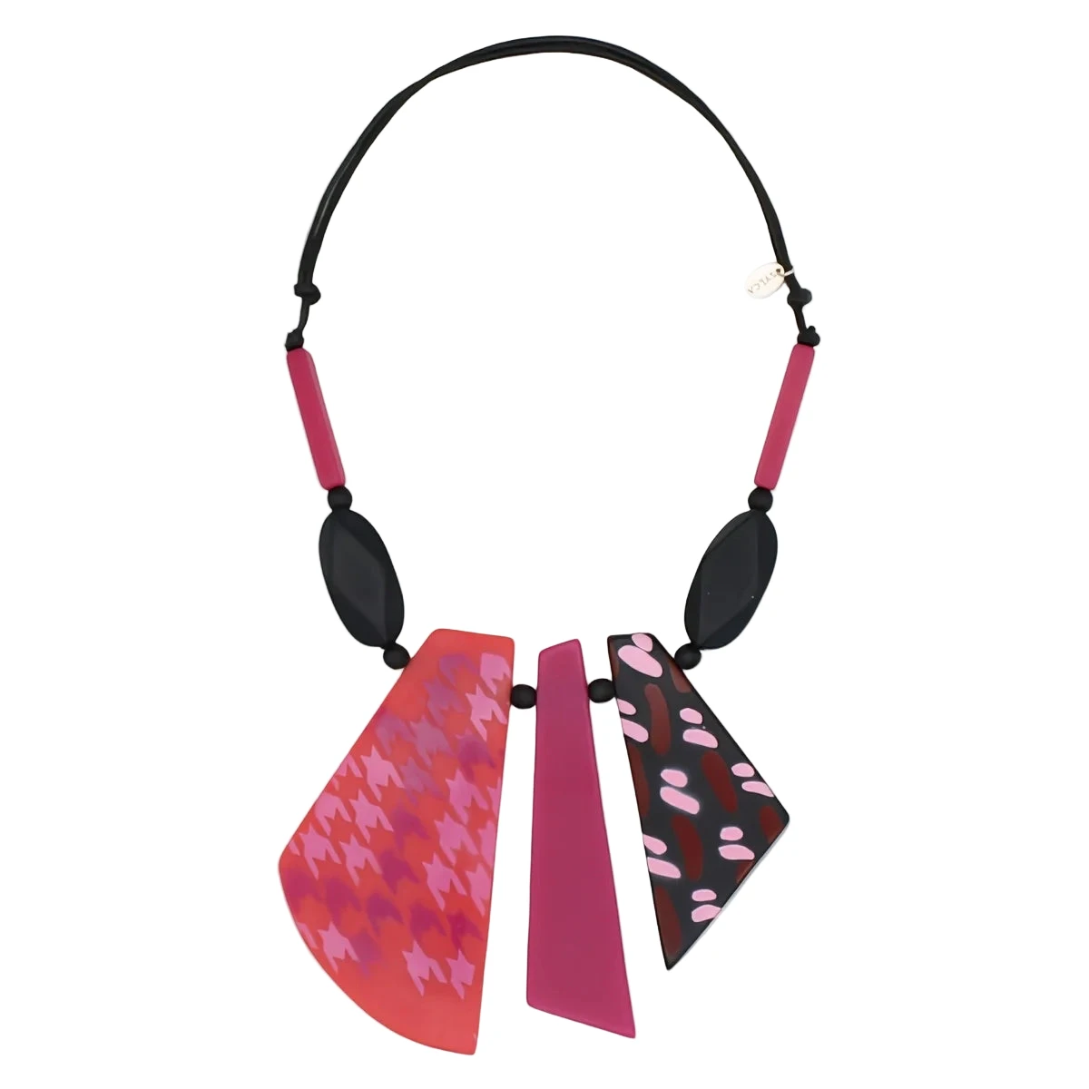 Sylca SD25N41FU Fuchsia Prism Pendant Necklace