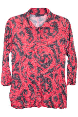 Carine BC26736 SCARLET ROSE Burnout Crinkle Sabrina Shirt