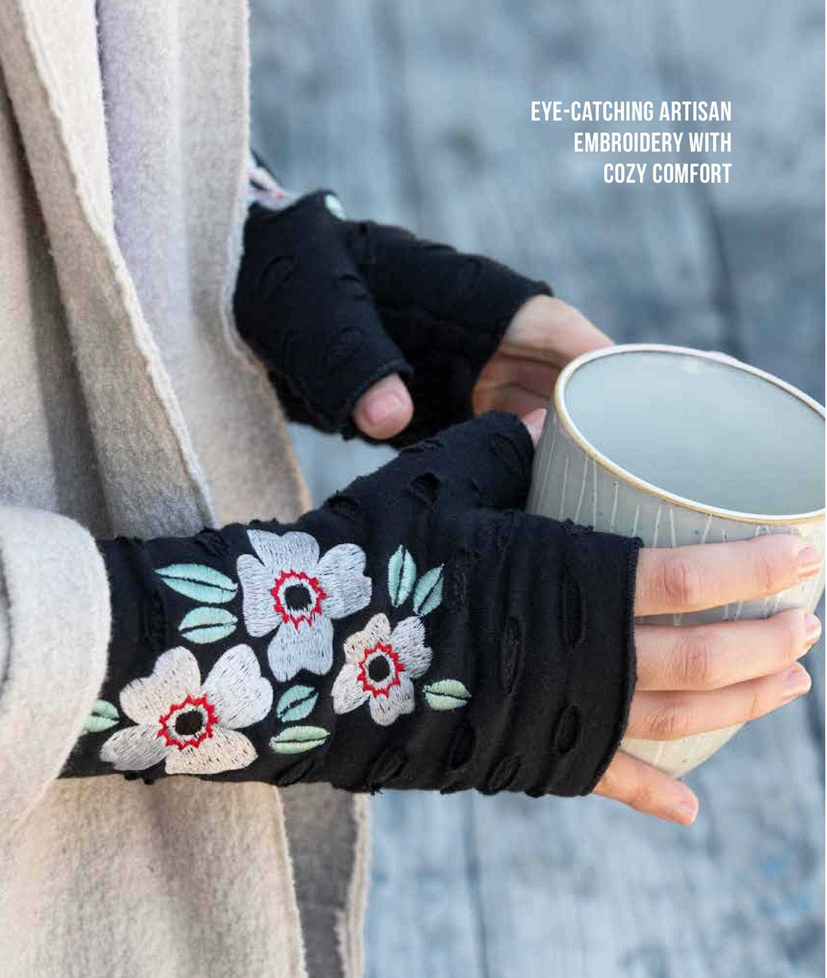 Rising Tide DOGWOOD MOONSTONE Fleece Fingerless Gloves