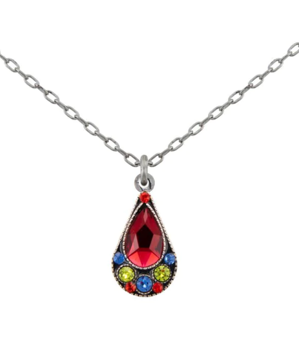 Firefly 9051-SR Scarlet Simple Drop Pendant Necklace