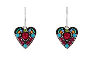 Firefly 7309-MC Hearts Collection European Glass Crystal Earrings