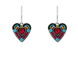 Firefly 7309-MC Hearts Collection European Glass Crystal Earrings