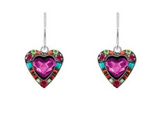 Firefly 7557-MC Hearts Collection European Glass Crystal Earrings