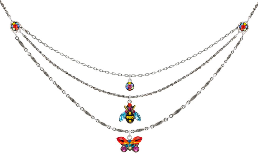 Firefly 9119-MC European Crystal Layered Necklace