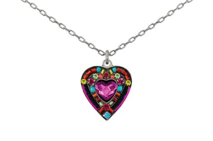 Firefly 8708-MC Hearts Collection European Crystal Necklace