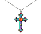 Firefly 8565-MC European Crystal Cross Necklace