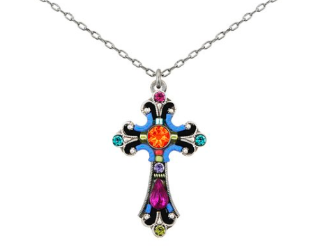 Firefly 8485-MC European Crystal Cross Necklace